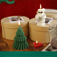 Coffret cadeau luxueux de bougies de Noël faites à la main pour les célébrations du Nouvel An-avec arbre de Noël Père Noël Pâques Thanksgiving
