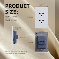 Prise murale standard thaïlandaise et américaine, prise électrique CA 110-250V, prise de cuisine américaine dorée, panneau en plastique 118*74mm