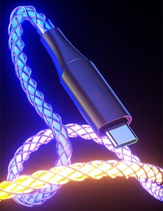 Cargador rápido de luz LED óptica RGB de 66W, <span class=keywords><strong>cable</strong></span> <span class=keywords><strong>USB</strong></span> tipo C de cobre puro para carga rápida 5A - Product Image 3