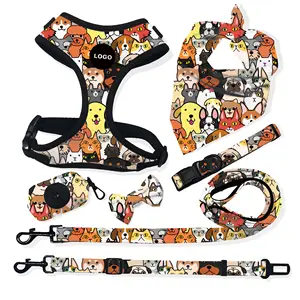 Hot Seller Kunden spezifische verstellbare Halsband-Leinen gurt-und Bandana-Sets