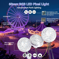 Luz Puntual RGB Direccionable de 60mm UCS2903, DC24V IP66, 18 LEDs SMD5050, Carcasa Turbo para Iluminación de Parques de Atracciones y Carnavales