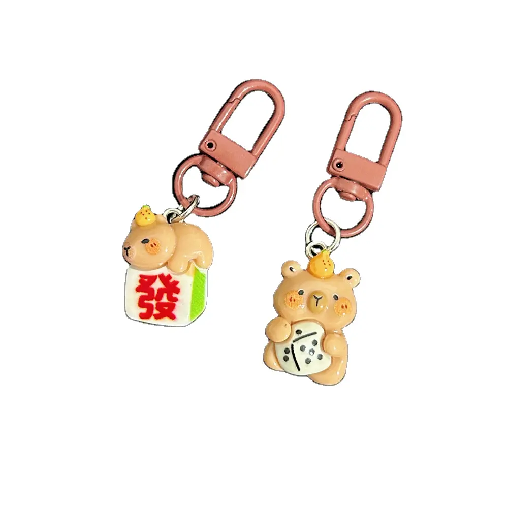 2024 Sản phẩm mới Amazon lạ kapibala Keychain nước cá heo Mặt dây chuyền sinh viên trường Túi Mặt dây chuyền trang sức nhựa quyến rũ