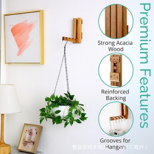 Wooden Wall Mounted Coat Hooks Solid Wood 4 Hooks For Entryway Bedroom Living Room <b>Clothes</b> <b>Storage</b> Rack Durable - Product Image 4