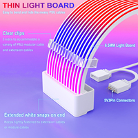 Câbles PC ARGB d'usine directe - 24 broches/8 broches/12VHPWR gainés avec synchronisation 5V3 broches et conception pliable pour l'éclairage RGB de jeu