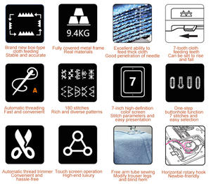 GC-710家庭用自動多機能家庭用スマートステッチミシン大型タッチスクリーン付き - Product Image 4
