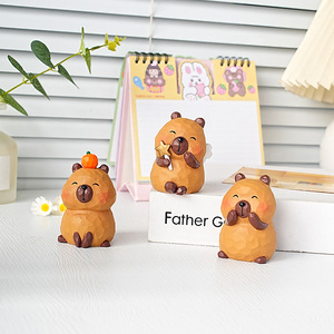 Kapibala Animal Figurine Mini Resin Ornament Cute Desktop Decor For Home Office Gift - Product Image 1