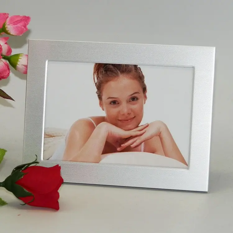 4x6 inch Custom Girl Personal Photo With Rose Flower Aluminum Art Photo Frames