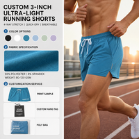 Shorts de course unisexes en gros, 3 pouces, légers, séchage rapide, extensibles dans les 4 sens, pour hommes et femmes, pour la gym et l'entraînement, avec logo personnalisé