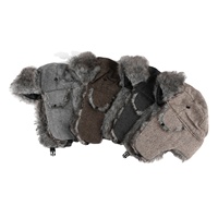 Chapeau Trappeur Marron à Chevrons en Fausse Fourrure, Ushanka Aviateur Hiver avec Cache-Oreilles et Boucle, Chaud Unisexe pour Hommes et Femmes, Idéal pour le Froid