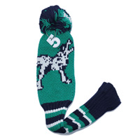 Couvre-tête de club de golf tricoté motif loup vert, lot de 3 pour driver, fairway et bois 5, protection de tête de club, accessoires de golf
