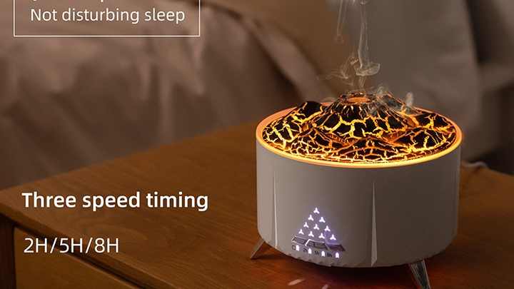 火山炎アロマセラピーディフューザースマートホワイトノイズクラゲ超