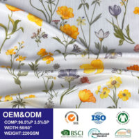 Tissu Jacquard côtelé 96,5 % polyester, couleurs vives, imprimé floral, pour pyjama enfant et textile de maison (fabrication usine)