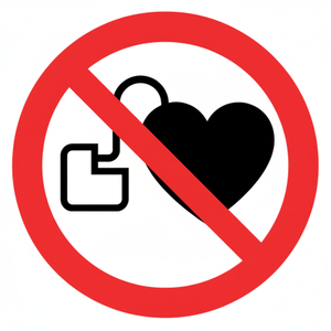 Tenere lontano da pacemaker adesivo PVC 60x60mm - Product Image 1