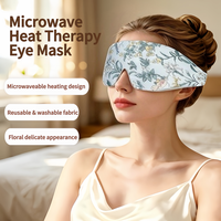 Masque oculaire chauffant réutilisable aux graines de lin pour micro-ondes, housse amovible, tissu doux, design ergonomique pour soulager la fatigue oculaire