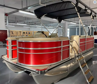 Plateforme flottante de luxe en aluminium soudé de 8,2 m (27 pieds) pour bateaux à moteur hors-bord, idéale pour les sports nautiques et les fêtes.