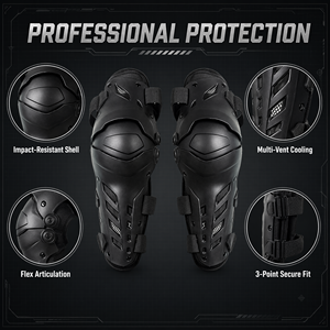 Protège-tibias et genoux de motocross tout-terrain, armure de jambe articulée à 3 segments à coque rigide, équipement de protection pour la course de motocross - Product Image 2