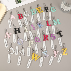 Simple 26 Color English Alphabet Keychain Pendant Ins Acrylic Car <strong>Bag</strong> Hanging Accessories Protective Cover for Headset Hanging - Product Image 2