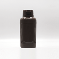 Bouteille de teinture capillaire en PET marron foncé brillant à double orifice, opaque, anti-lumière, vide, pour emballage cosmétique de coloration capillaire à deux composants, avec logo personnalisé