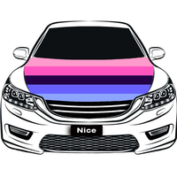 Housse de capot de voiture élastique personnalisée arc-en-ciel gay, décoration de véhicule portable en polyester pour salon automobile et activité sur le thème de l'égalité