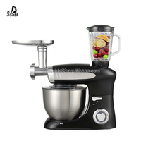 Robot culinaire électrique 1300W 7L multifonction 3-en-1 avec mixeur-blender et batteur à gâteau en métal et bol mélangeur