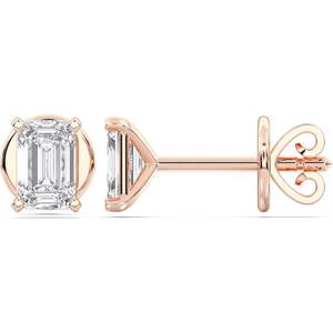 ต่างหูเพชรทรงกลมแบบหนีบ KEEVA JEWELS สีโรสโกลด์ ขนาด 0.50 กะรัต ถึง 4.00 กะรัต สำหรับผู้หญิง พร้อมตัวล็อคแบบกด - Product Image 3