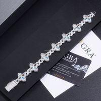 Bijoux de rappeur à la mode Bracelet Hip Hop plaqué or Moissanite diamant 925 argent Infinity hommes bracelet de trèfle à quatre feuilles