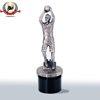 Figurine de joueur de basket personnalisée en étain poli, trophée de joueur de basket étoile, logo personnalisé, décoration de vacances en métal moulé, vente chaude