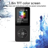 Lecteur MP3 portable, lecteur de musique Bluetooth 5.4, lecteur stéréo, écran 1,8 pouces, prise en charge de la radio FM, enregistrement E-Book
