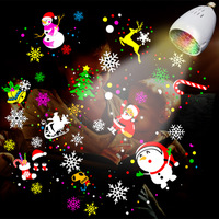 Lampe de projection flocon de neige de Noël E27 LED RGB pour fêtes, Halloween, utilisation sur scène, IP44 110-265V