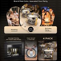 Vente en gros de chauffe-plats en acier inoxydable de forme ronde chauffe-plats pour buffet, chauffe-plats de luxe pour la restauration et les événements