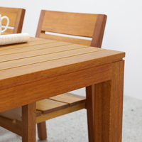 Ensembles de salle à manger de luxe modernes en bois de teck pour restaurant, hôpital, salon, extérieur – Chaises empilables étanches à construction durable