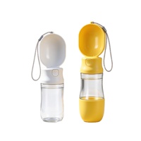 Bouteille d'eau portable 2 en 1 pour animaux de compagnie, manuelle, pour chiens, voyage en plein air, gobelet à eau pour chien, accessoire pour promener son chien