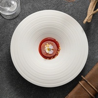 Assiette à soupe épaisse en céramique de luxe léger, assiette ronde en porcelaine pour dessert et pâtes, vaisselle d'hôtel, assiettes pour cuisine occidentale