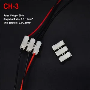 CH2 <span class=keywords><strong>CH3</strong></span> resistente a alta presión 2pin 3pin 10A 220V Push Quick Wire Cable conector blanco Terminal de cableado - Product Image 1