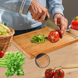 Bambú de doble cara y SUS 304, venta al por mayor, bloques de cortar, tabla de cortar de madera, cocina para carne, frutas, verduras con ranura para jugo - Product Image 4