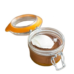 Pot en verre vide transparent de 8 oz avec bouchon en liège, couvercles à bascule pour pâté de chocolat, confiture de Noël, écologique, recyclable, imprimé sérigraphié - Product Image 1