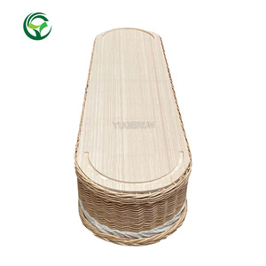 Sıcak satış avrupa tarzı doğal hasır yetişkin tabut en iyi fiyat cenaze malzemeleri aksesuarları zarif yetişkin tabut - Product Image 6