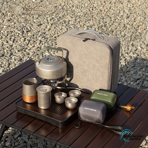 Ensemble de thé en acier inoxydable pour l'extérieur avec réchaud portable et sac de transport pour l'escalade, le camping et les voyages - Product Image 3