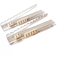 En gros, Mélangeur de tuiles de Mahjong magnétique en acrylique à motif vague, avec règle de distribution transparente de 20 pouces, pour soirées de jeu 4 joueurs, portable