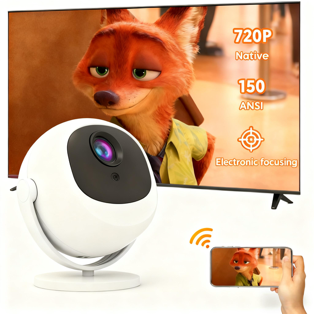 4K Android 11 Smart Projector WiFi Connectivity 720P HD Home Theater Video Projector Portable Mini Projector