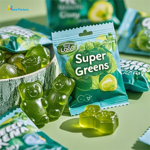 Gommes de Super-Aliments Verts Sans Sucre pour Adultes, Complément de Vitamines et Minéraux, Prébiotiques, Santé Digestive, Adaptogènes - Product Image 1