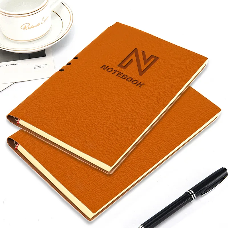 Aangepaste Zuivel Notebook Bedrukt Business A5 Luxe Custom Pu Lederen Vergadering Vintage Dagboek Voor School