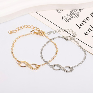 Mode Or Argent Plaqué Charme <span class=keywords><strong>Infini</strong></span> Symbole <span class=keywords><strong>Bracelet</strong></span> Bijoux pour Femmes - Product Image 2