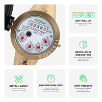 Watflow DN20 3/4 \ "NPT Laiton Multi-Jet Horizontal Compteur D'eau Protection IP67 Débitmètre D'eau Froide pour Usage De Jardin Non Potable