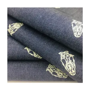 Nice Price Printed Denim Designer Fabric For Jeans 100% Cotton Fabric