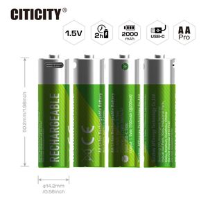CITICITY Paquete de 4 Baterías AA 14500 de 2000mAh 1.5V, Más de 1500 Ciclos, Económicas, para Tiendas de Juguetes - Product Image 6