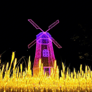Décoration de Noël extérieure en forme de moulin à vent lumineux à LED, statue de moulin à vent illuminée - Product Image 1