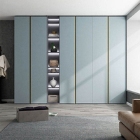 Armoire de dressing en cuir au design moderne personnalisé Benovo, armoires de chambre à coucher de haute qualité avec 3 tiroirs pour hôtel et MDF