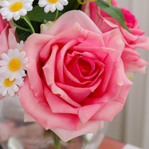 Bouquet de fleurs artificielles mixtes roses et marguerites en gros pour centre de table, décoration de maison et de mariage - Product Image 6