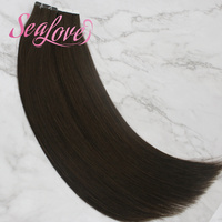 Extensions de cheveux à bandes adhésives sans couture de haute qualité, noires, double épaisseur, pointes pleines, cheveux vierges bruts vietnamiens